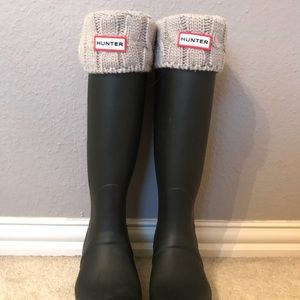 Hunter grey knitted boot socks